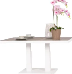 Trestino verstelbare lounge tuintafel codell pop-up 140x85x72cm wit