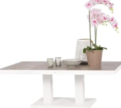 Trestino verstelbare lounge tuintafel codell pop-up 140x85x72cm wit