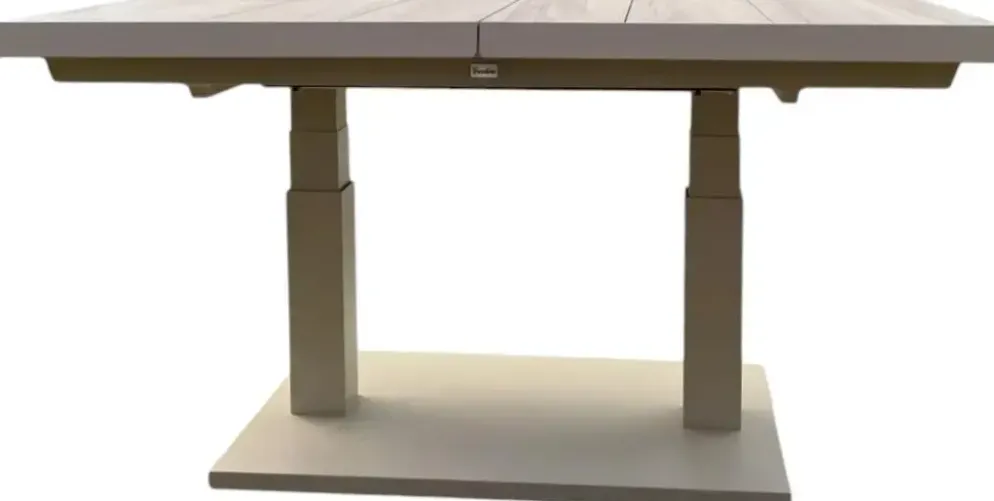 Trestino verstelbare lounge tuintafel codell pop-up extension 183x88x75cm latte