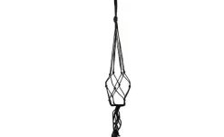 TS Bloempothanger Macrame D2 H90 zwart