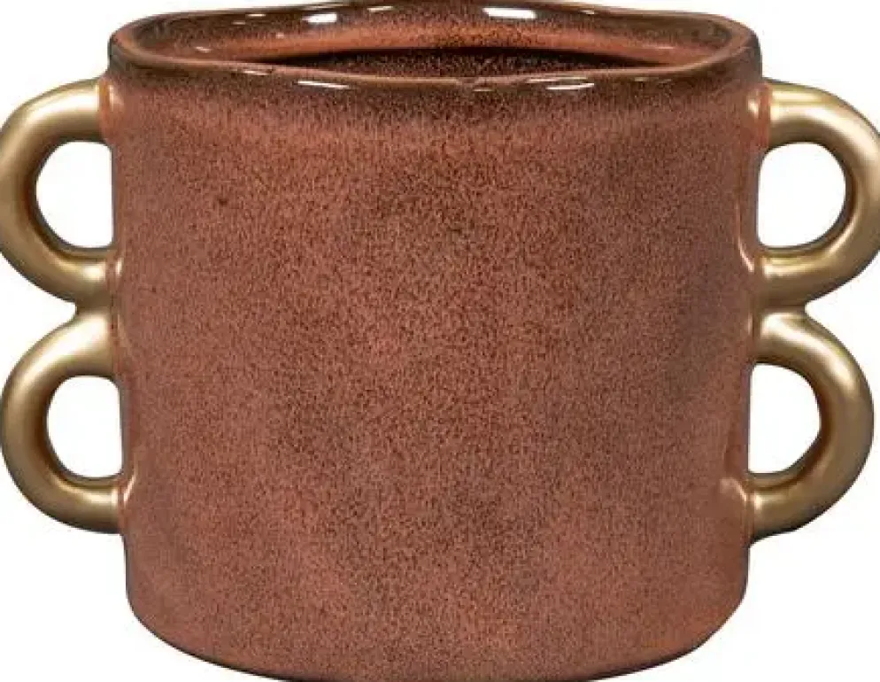 TS Collection bloempot bianca keramiek 14x13cm koraal