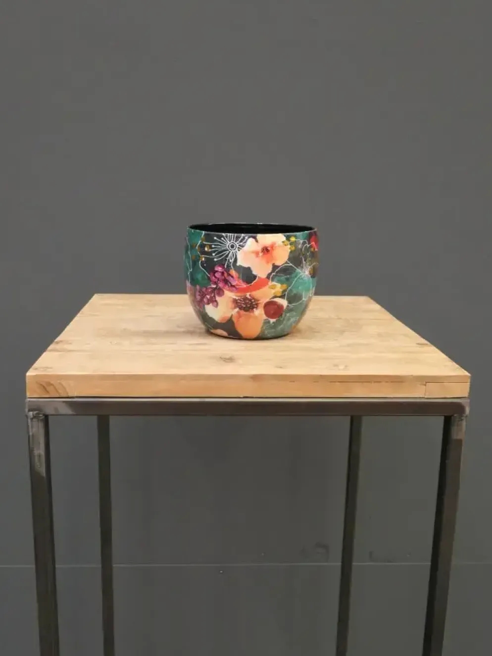 TS Collection bloempot blooming metaal 15x12cm smaragd