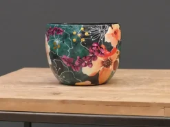 TS Collection bloempot blooming metaal 15x12cm smaragd