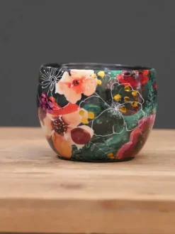TS Collection bloempot blooming metaal 9x7cm smaragd