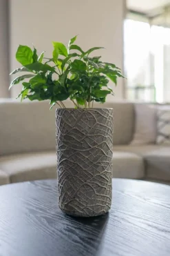 TS Collection bloempot denzel cement, steen 13x24cm shiny concrete