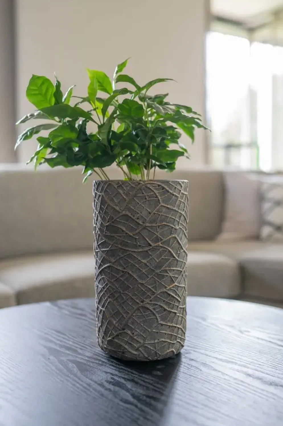 TS Collection bloempot denzel cement, steen 13x24cm shiny concrete
