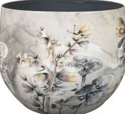 TS Collection bloempot designed by lammie kunststof, metaal 17x15cm moonlight meadow