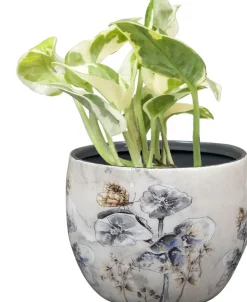 TS Collection bloempot designed by lammie kunststof, metaal 9x7cm moonlight meadow
