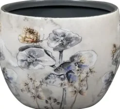 TS Collection bloempot designed by lammie kunststof, metaal 9x7cm moonlight meadow