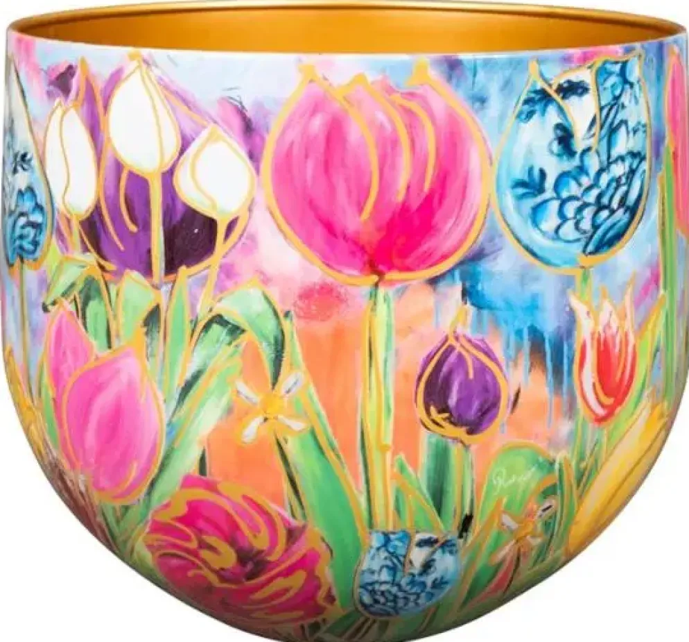 TS Collection bloempot dutch beauty metaal 33x28cm spring