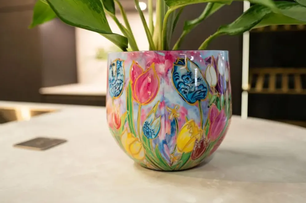 TS Collection bloempot dutch beauty metaal 28x25cm spring