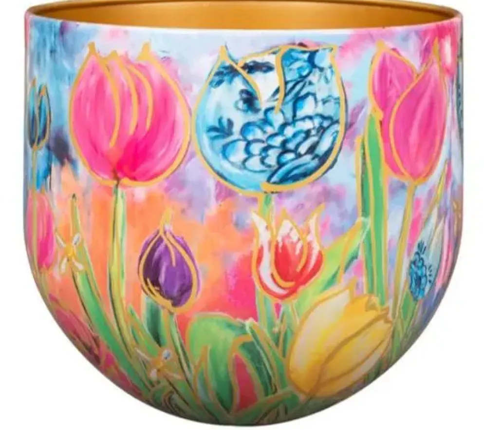 TS Collection bloempot dutch beauty metaal 28x25cm spring