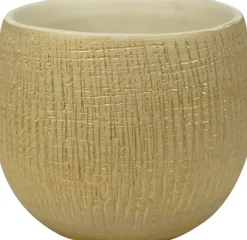 TS Collection bloempot keramiek 15x13cm shiny sand
