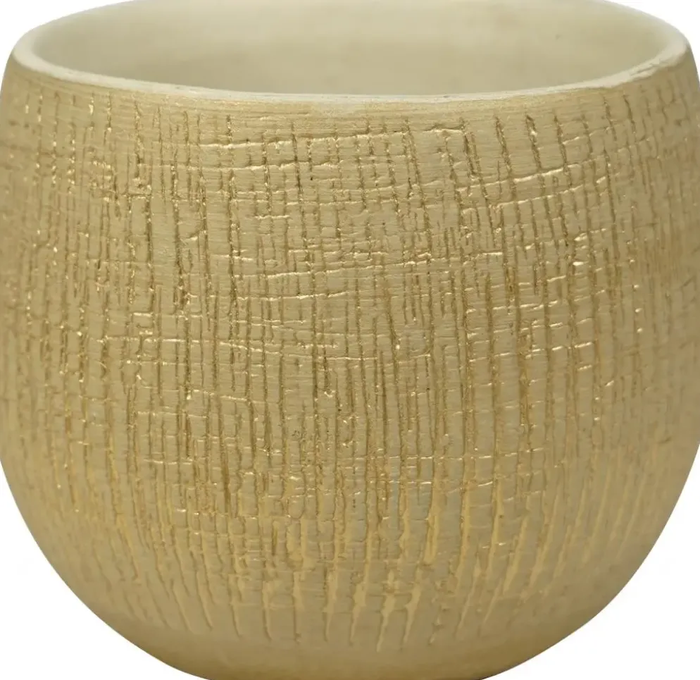 TS Collection bloempot keramiek 15x13cm shiny sand