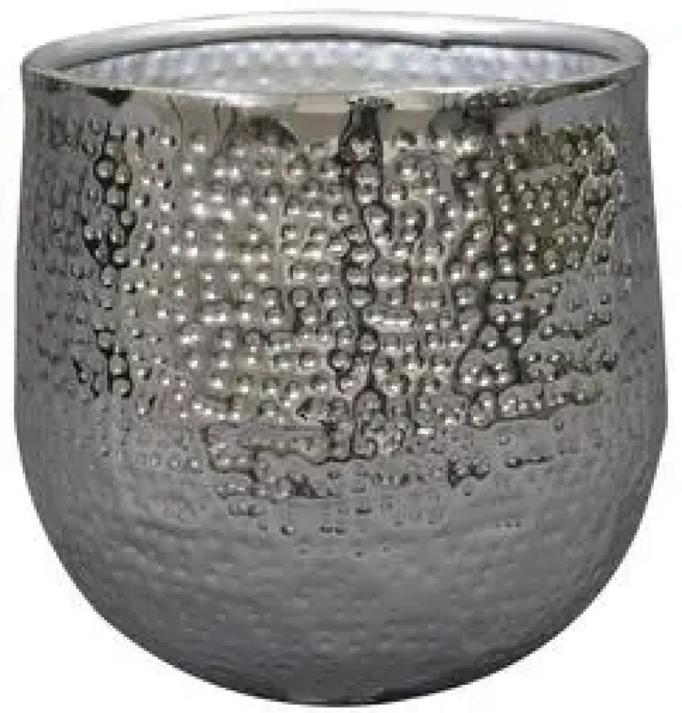 TS Collection bloempot kristy metaal 7x7cm zilver