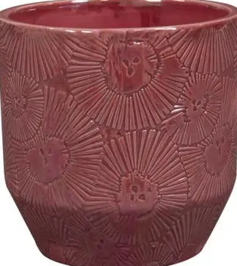 TS Collection bloempot lilia keramiek 13x13cm shiny cherry