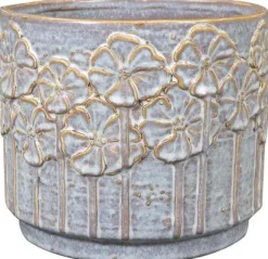 TS Collection bloempot lilou keramiek 14x13cm ice blue
