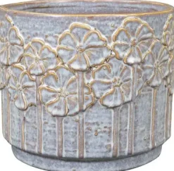 TS Collection bloempot lilou keramiek 13x11cm ice blue
