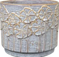 TS Collection bloempot lilou keramiek 11x9cm ice blue