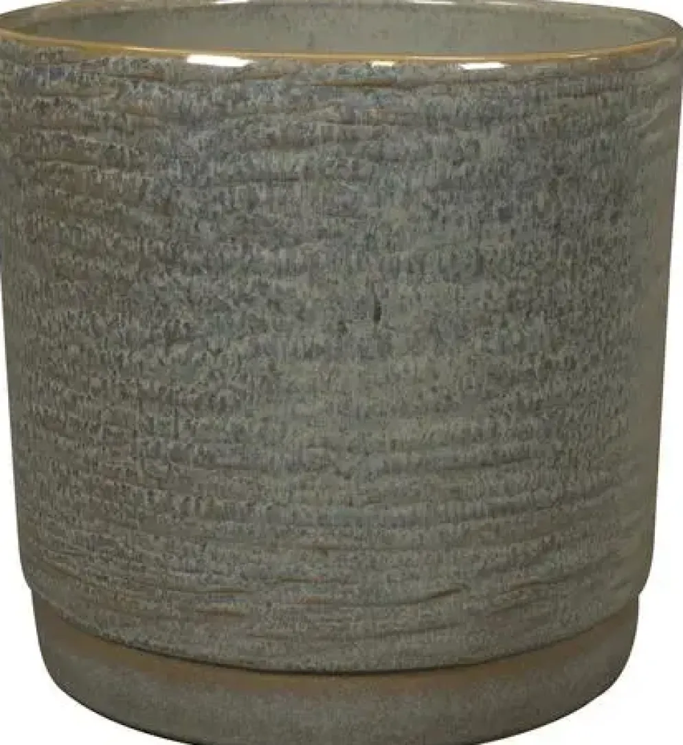 TS Collection bloempot siska keramiek 21x19cm sage
