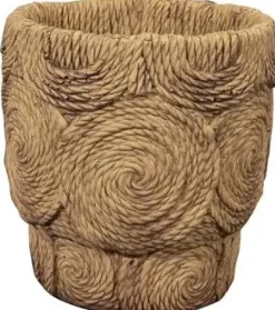 TS Collection bloempot zayn keramiek 14x14cm swirl jute
