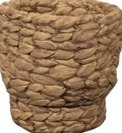TS Collection bloempot zayn keramiek 14x14cm braid jute
