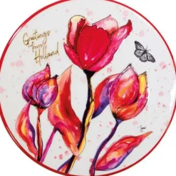 TS Collection onderzetter keramiek, natuurvezel sunblush 11x11x1cm spring