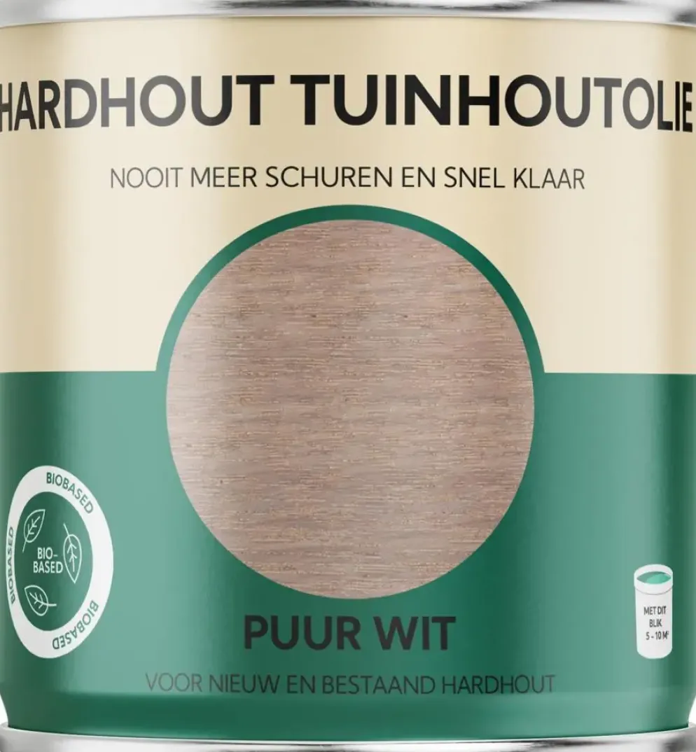 Tuinhoutolie Hardhout – Puur Wit – 750 ml