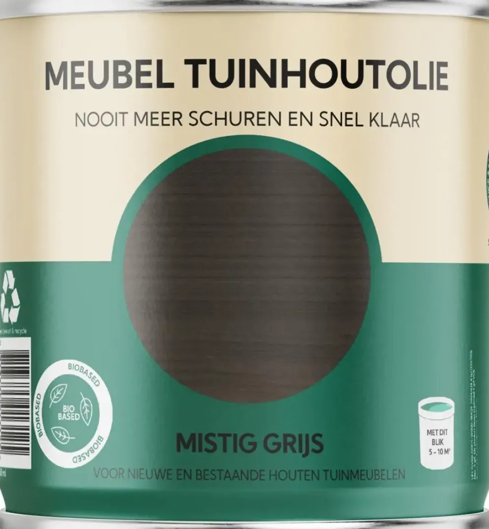 Tuinhoutolie Meubelolie – Mistig Grijs – 750 ml