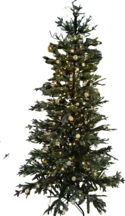 Uniplant kerstboom met lichtjes 210cm