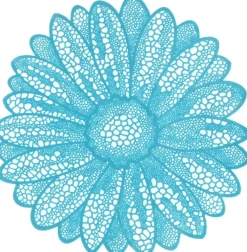 Unique Living placemat flower 38cm light blue