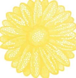 Unique Living placemat flower 38cm yellow