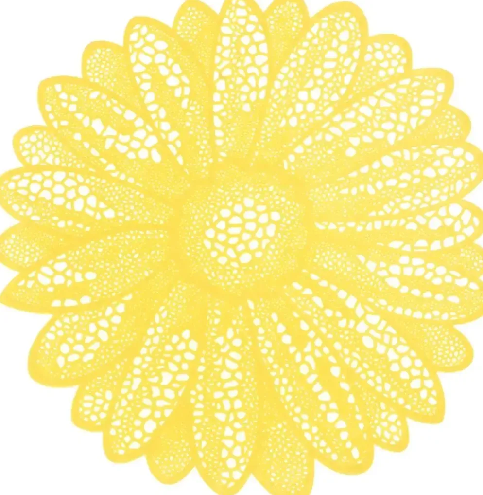 Unique Living placemat flower 38cm yellow