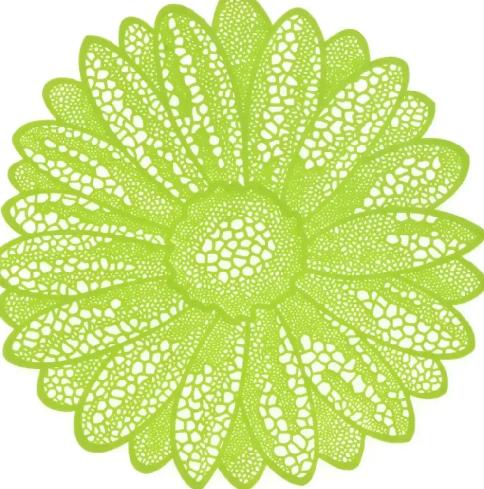 Unique Living placemat flower 38cm lime