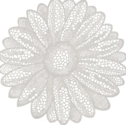 Unique Living placemat flower 38cm white