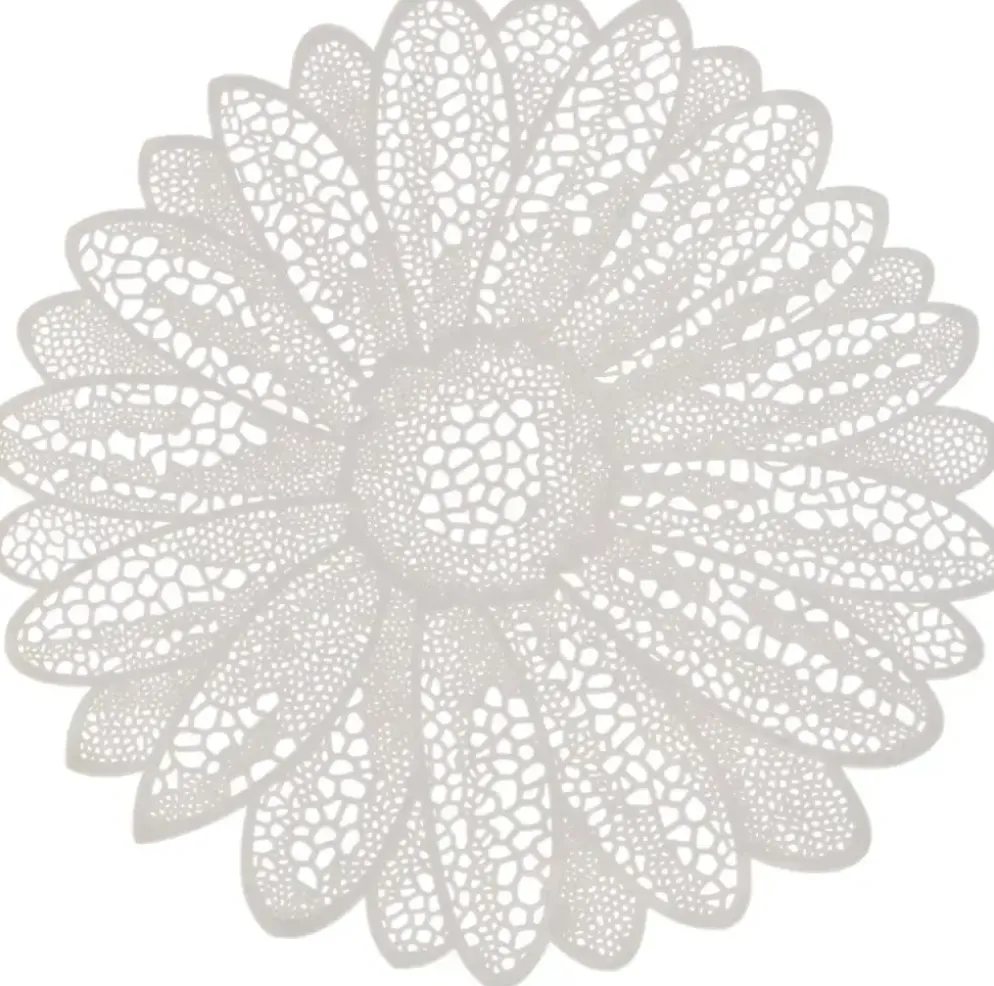 Unique Living placemat flower 38cm white