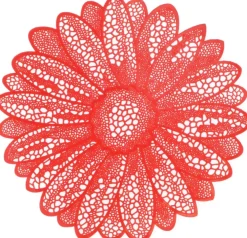 Unique Living placemat flower 38cm red