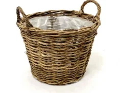 Van der Leeden Mandwerk BV bloemenmand plantaardig d40h30cm brown