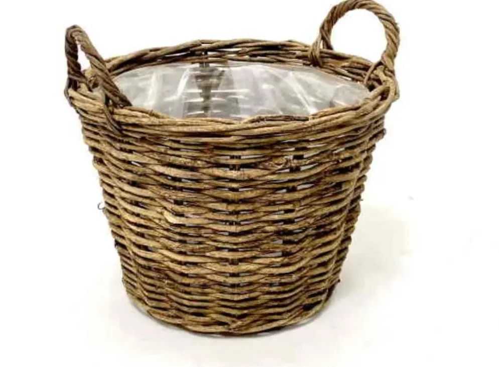 Van der Leeden Mandwerk BV bloemenmand plantaardig d35h25cm brown