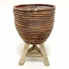 Van der Leeden Mandwerk BV bloempot rotan d18h28cm bronze