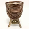 Van der Leeden Mandwerk BV bloempot rotan d20h33cm bronze