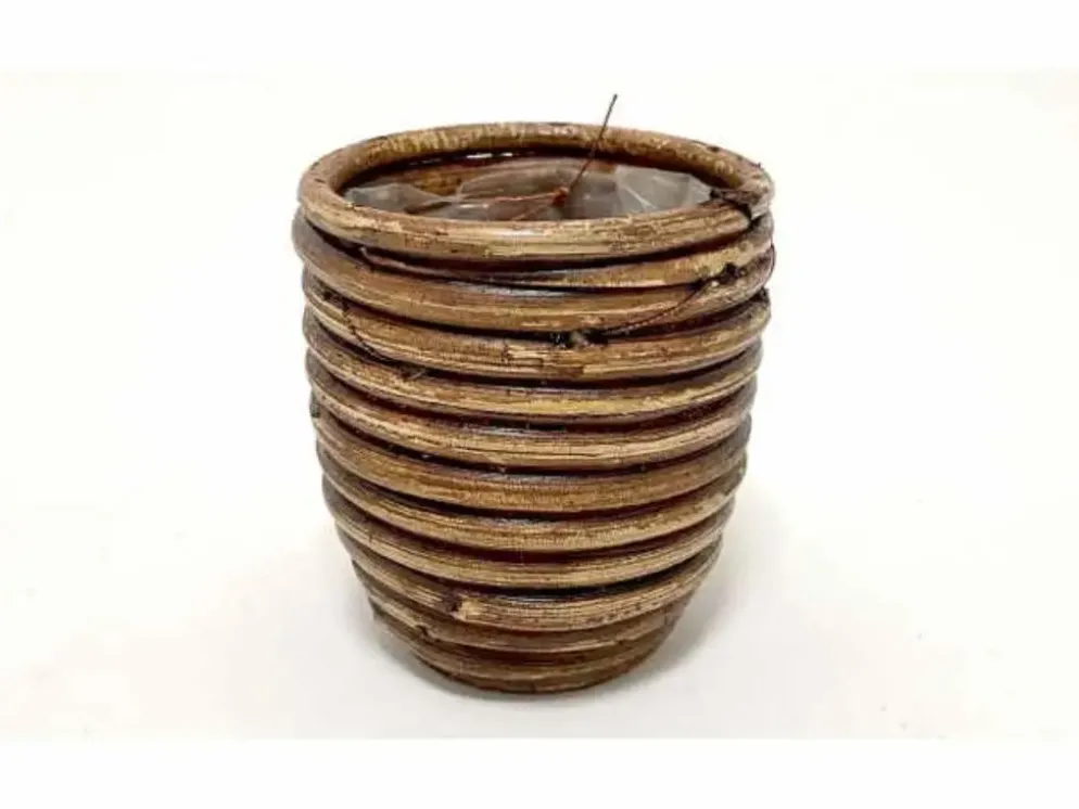 Van der Leeden Mandwerk BV bloempot rotan d10h9cm bronze