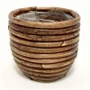 Van der Leeden Mandwerk BV bloempot rotan d7h8cm bronze