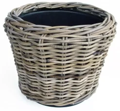 Van der Leeden Rotan Drypot grote plantenmand 36h28cm Naturel/Bruin