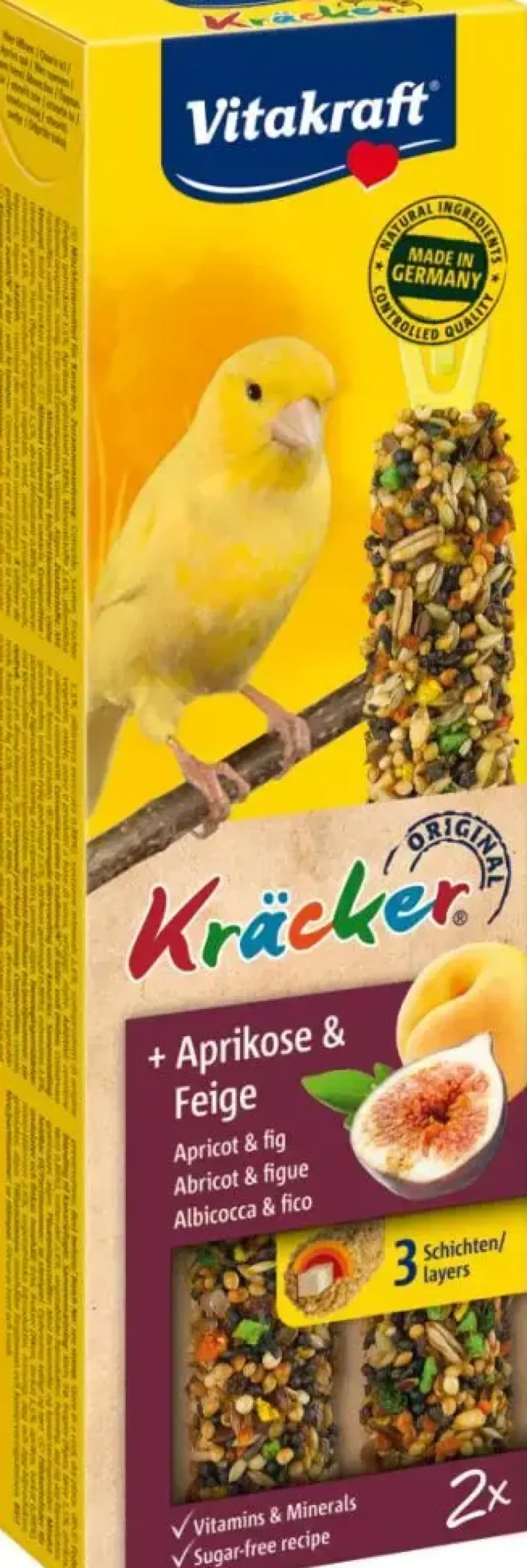 Vitakraft abrikoos/vijg-kräcker kanarie, 2in1