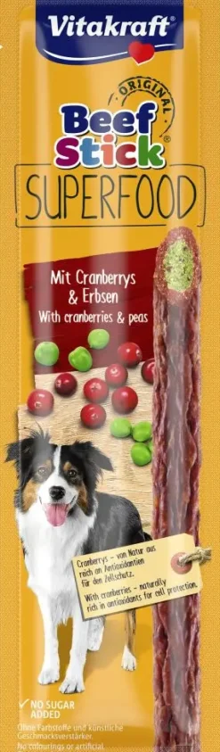 Vitakraft Beef Stick Original Superfood erwt & cranberry 25g