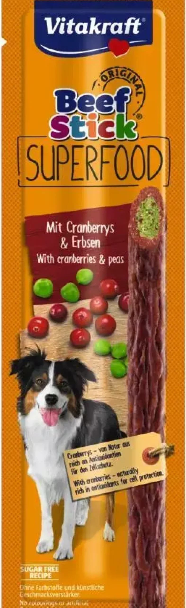 Vitakraft Beef Stick Original Superfood erwt & cranberry 25g