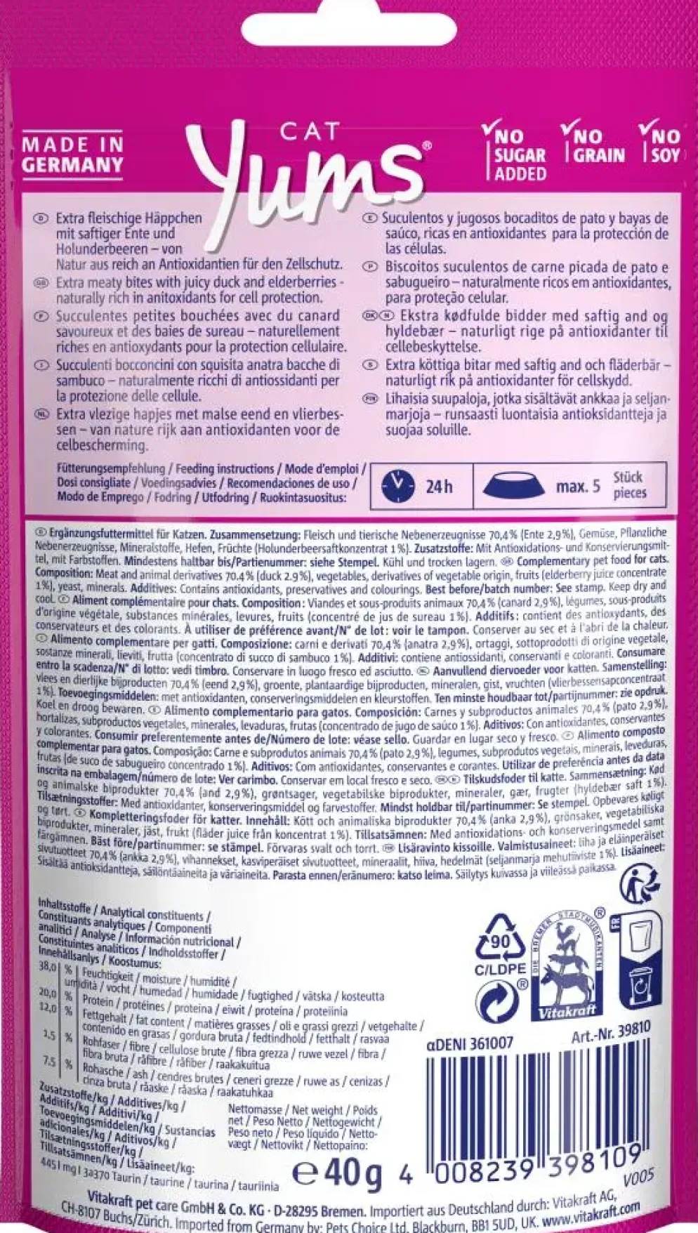 Vitakraft Cat Yums superfood & vlierbessen 40g