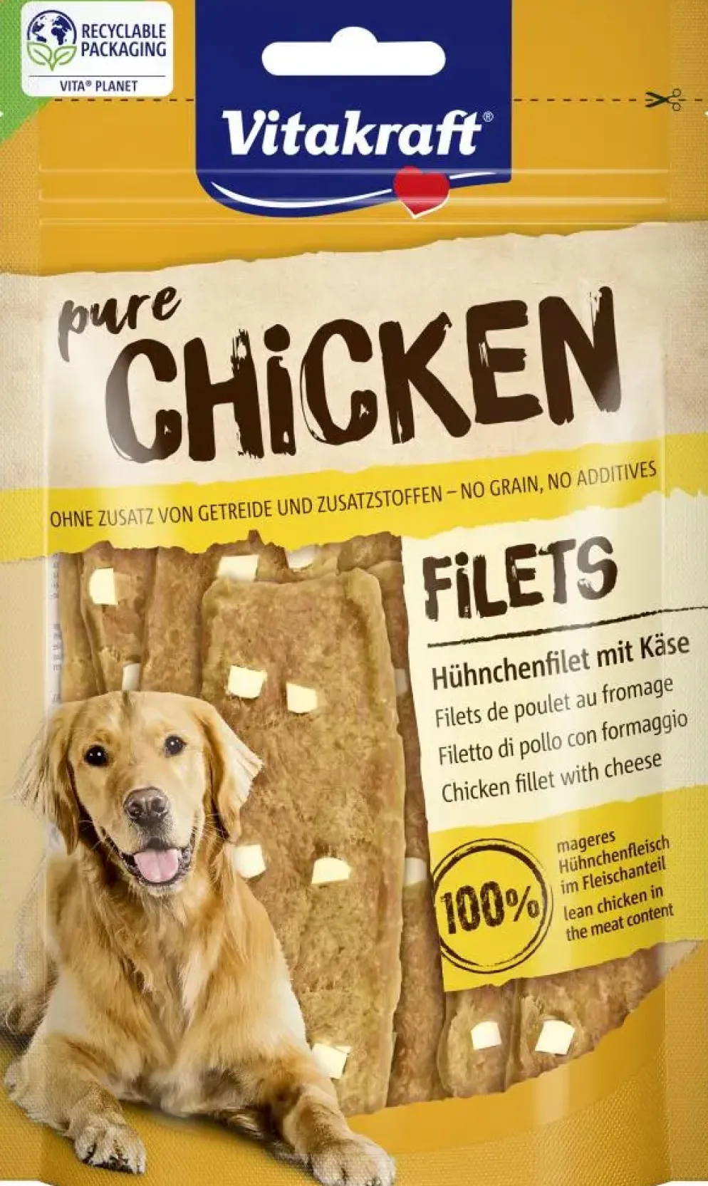 Vitakraft Chicken kipfilets met kaas, 80g