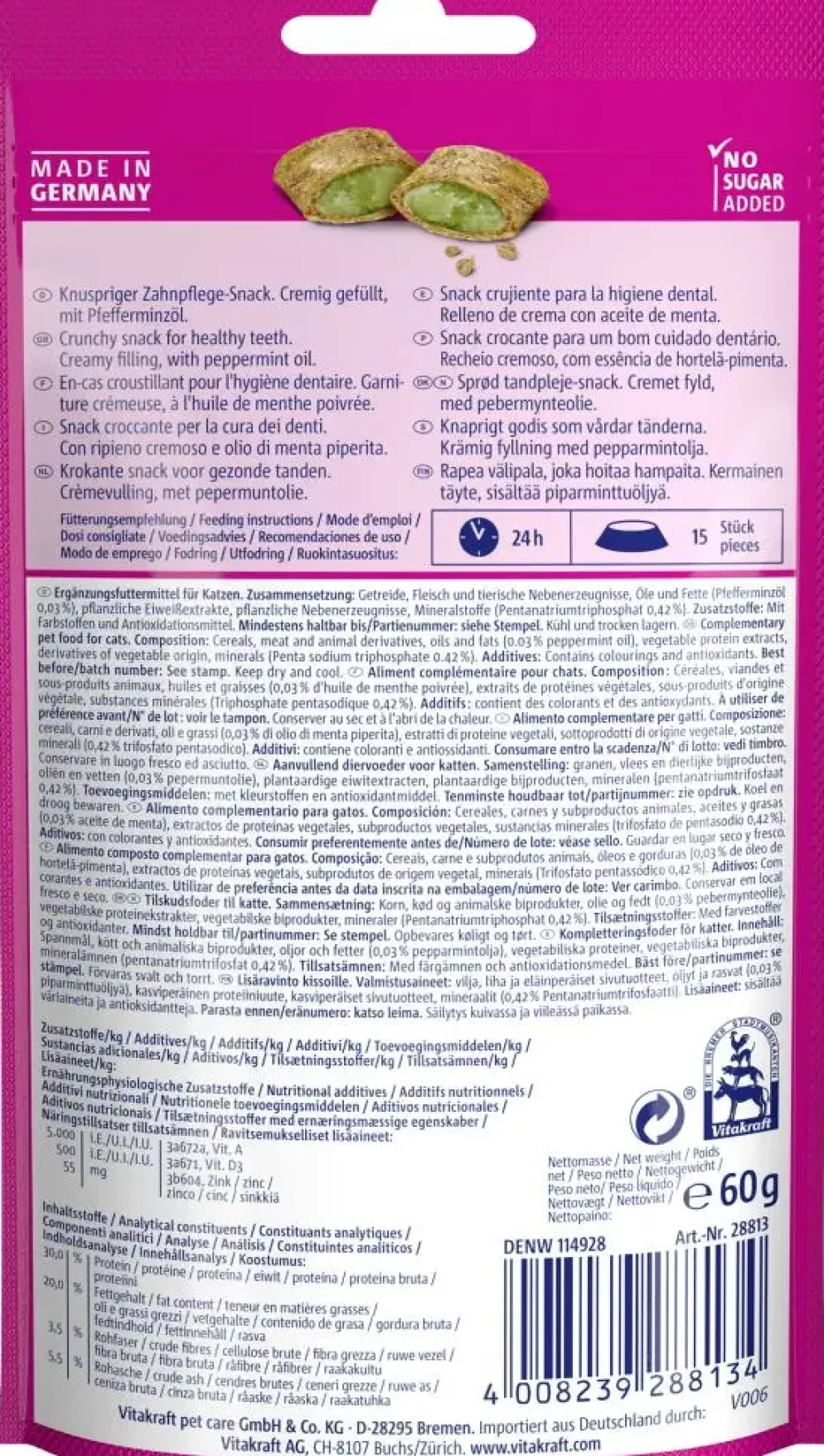 Vitakraft Crispy Crunch Dental pepermuntolie 60g